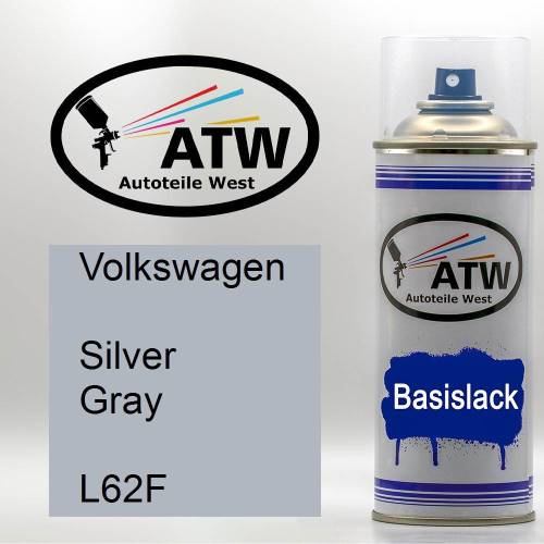 Volkswagen, Silver Gray, L62F: 400ml Sprühdose, von ATW Autoteile West.